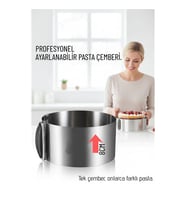 Ayarlanabilir Pasta Çemberi Paslanmaz Çelik Kek Kalıbı 16-30 cm - Profesyonel Pasta Kalıbı 722561