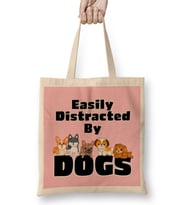 Easily Distracted by Dogs Puppy Lover 01 Bez Çanta Uzun Saplı
