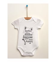 Unisex Bebek Beyaz Herkes Bıksa Benden Teyzem Bana Doymaz Baskılı Body Zıbın ACB0011