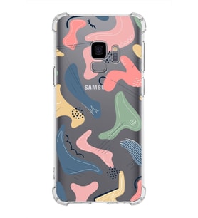Samsung Galaxy S9  Köşe Korumalı Antişok Kapak Abstract Tasarımlı Şeffaf Silikon Kılıf