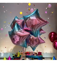 Metalik Gradient Yıldız Balon Aranjmanı