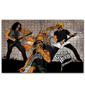 Cakapuzzle Metallica Guitar Hero Kurukafalar Puzzle Yapboz MDF (Ahşap) (120 Parça)