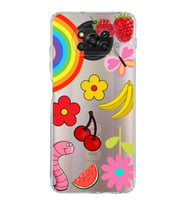 PrintiFy Xiaomi Poco X3 ile Uyumlu 1mm Slim Fit Water Color 5 Baskılı Şeffaf  Kılıf