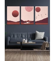 Minimal Manzara Kanvas Tablo Seti 3 Adet x 40x55cm (Karışık)