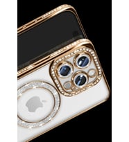 Pilelistore   iPhone 16 Pro Max Kılıf Joke Simli Magneticsafe Kılıf - Gold