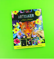 Artmaker Neon Nature Kazımalı Boyama Seti – 16 Panel, Şablon ve Kalemli Scratch Art Seti