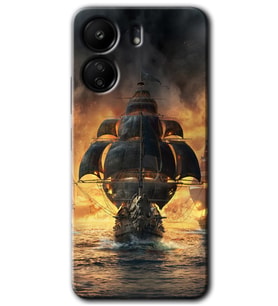 Xiaomi Redmi 13C Kılıf HD Desen Baskılı Kılıf - Siyah İnci