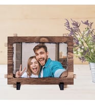 Kişiye Özel Foto Baskılı Doğal Taşlı Ahşap Çerçeve 12x17 cm HK2743