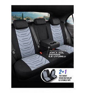 Peugeot 206 Asya Monza Gri Tay Tüyü Oto Koltuk Kılıfı Tam Set-Kolay Montaj-Terletmez-Ortopedik 1998-2012