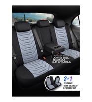 Peugeot 206 Asya Monza Gri Tay Tüyü Oto Koltuk Kılıfı Tam Set-Kolay Montaj-Terletmez-Ortopedik 1998-2012