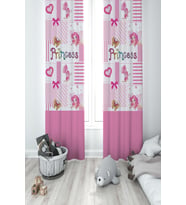 MEKTA HOME BEBEK VE ÇOCUK ODASI Princess Desenli Pembe 2 Kanat Fon Perde
