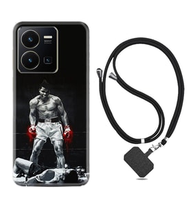 Vivo Y35 Kılıf Resimli Boyun Askılı İpli Desenli Silikon Muhammed Ali 1369