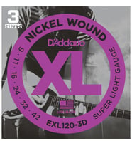 Daddario Exl120-3d Elektro Gitar Tel Seti (3 Set), Xl, 9-42, Super Light