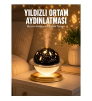 Mey İthalat® Hava Nemlendirici Led Işıklı Gece Lambası Yıldız Görünümlü Renk Değiştiren