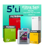 Filtron Renault Megane 2 1.5 Dizel Filtre Bakım Seti Liqui Moly Motor Yağlı (2002-2010) 5 Li
