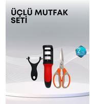 Çok Fonksiyonlu Mutfak Makas Seti – 3 Makas, Bileyici ve Soyacak Dahil