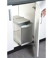 Paslanmaz Raylı Çöp Kovası, 40cm, Açık Gri, 20+1L, Modern ve Şık Tasarım