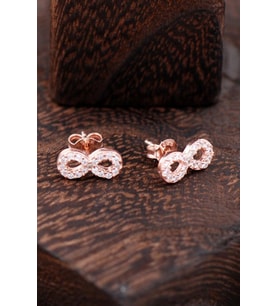 Sonsuzluk Rose Gümüş Küpe 2380
