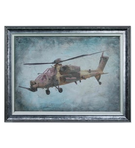 e38 EL İŞÇİLİĞİ DEKORATİF DUVAR TABLOSU ATAK HELİKOPTER 82x63 cm - 6001 (Karışık)
