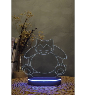 3 Boyutlu Renkli Meowth Gece Lambası, Dekoratif ve Çocuk Odası Aydınlatması (Krem)