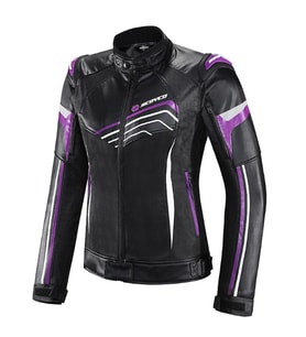 JK153W Motosiklet Montu Kadın 4 Mevsim Oxford 600-D Dayanıklı Kumaş Deri Women Motorcu Mont Purple