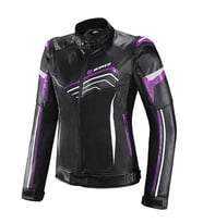 JK153W Motosiklet Montu Kadın 4 Mevsim Oxford 600-D Dayanıklı Kumaş Deri Women Motorcu Mont Purple