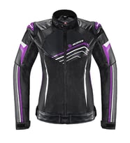 JK153W Motosiklet Montu Kadın 4 Mevsim Oxford 600-D Dayanıklı Kumaş Deri Women Motorcu Mont Purple