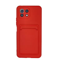 Xiaomi Mi 11 Kılıf Kelvin Kartvizitli Silikon - Kırmızı