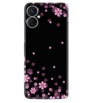 Tecno Spark 9T Kılıf Resimli Desenli Baskılı Silikon Black flowers 1391