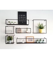Metal Duvar Rafı İskandinav Geçmeli Raf 6 ’lı Set WD257