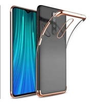 Xiaomi Redmi 8 Köşeleri Renkli Kamera Korumalı Şeffaf Kılıf (Rose)
