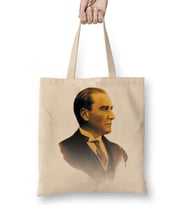 Mustafa Kemal Atatürk 03 Bez Çanta Uzun Saplı