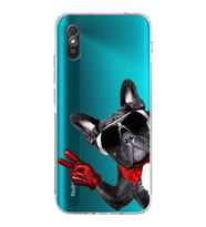 PrintiFy Xiaomi Redmi 9A ile Uyumlu Köpek 2 Kamera Korumalı Şeffaf Kılıf