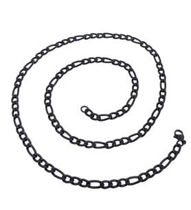 Chavin Figaro Yassı 5 mm. 60 cm. Siyah Çelik Erkek Zincir dp90-5