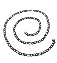 Chavin Figaro Yassı 5 mm. 60 cm. Siyah Çelik Erkek Zincir dp90-5