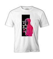 Squid Game - Siyah Maske Beyaz Erkek Tshirt
