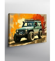 Kanvas Tablo Yeşil Off-Road Jeep Tasarımı
