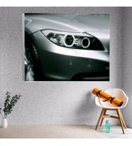 Yakın Çekim Bmw Ön Far Görünüş Dekoratif Kanvas Tablo