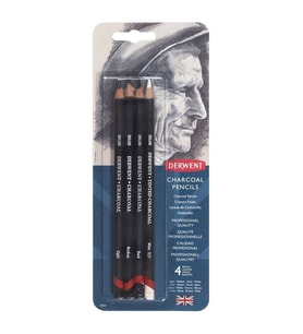 Derwent Charcoal Pencils Kömür Füzen Kalem Seti 4'lü Blister 