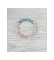 MK TASARIM PEMBE KUVARS- MAVİ KUVARS BİLEKLİK MKT051 (Çok Renkli)