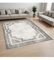 Rovigo Home Dijital Baskı Yıkanabilir Kaymaz Taban Salon Halısı Ve Yolluk RV058-FNL331 (Gri)