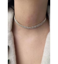 Caş Dekorasyon Altın Renk 4 Sıra Taş Detaylı Choker Kolye