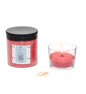 Garden Rose-Pudra Kokulu Pembe Yaratıcı İnci Tozu Mum (30 adet fitil ile birlikte)-250 gr