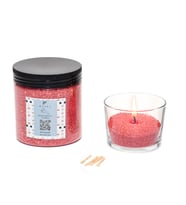 Garden Rose-Pudra Kokulu Pembe Yaratıcı İnci Tozu Mum (30 adet fitil ile birlikte)-250 gr