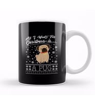 All I Want For Christmas Is A Pug Knit Pattern Kupa Bardak Porselen