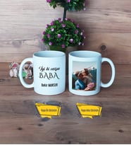 Babaya Hediye Kupa Bardak Beyaz Fotoğraflı Doğum Günü Babalar Günü Hediyesi