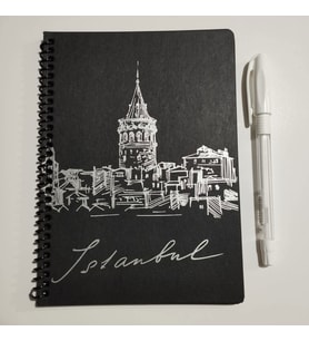 siyah defter beyaz kalem 40 yp 14x19 cm