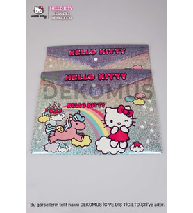 LİSANSLI HELLO KITTY SHINY 2'Lİ ÇITÇITLI DOSYA (Mor)