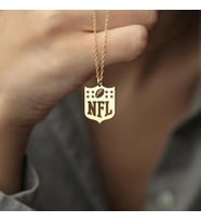 Kişiye Özel 925 Ayar Gümüş Amerikan Futbolu NFL Kolye Erkeklere Özel Hediye (Gold)