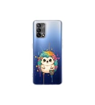 Oppo A74 ile Uyumlu Splash Kirpi Tasarımlı Şeffaf Silikon Kılıf